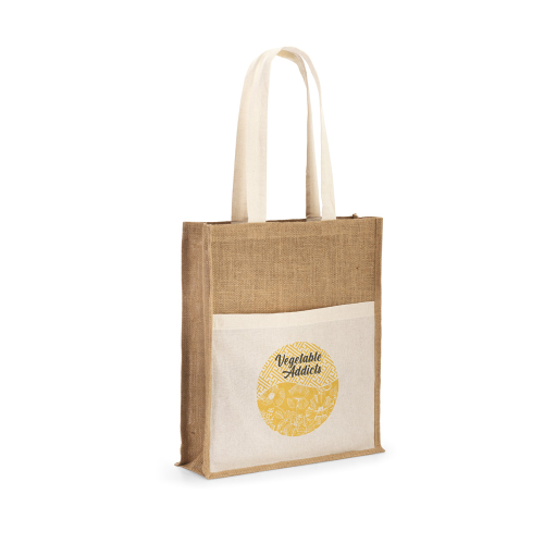 Bolsa de yute con bolsillo frontal de algodón Vegetable Addict